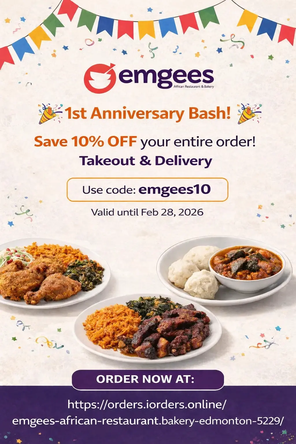 Special Offer at Emgees African Restaurant